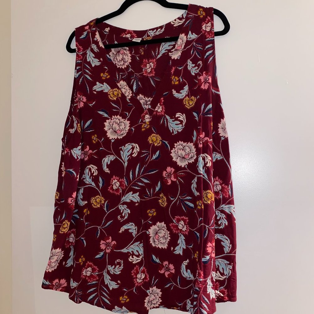 Old Navy XXL Red Floral Cami Blouse